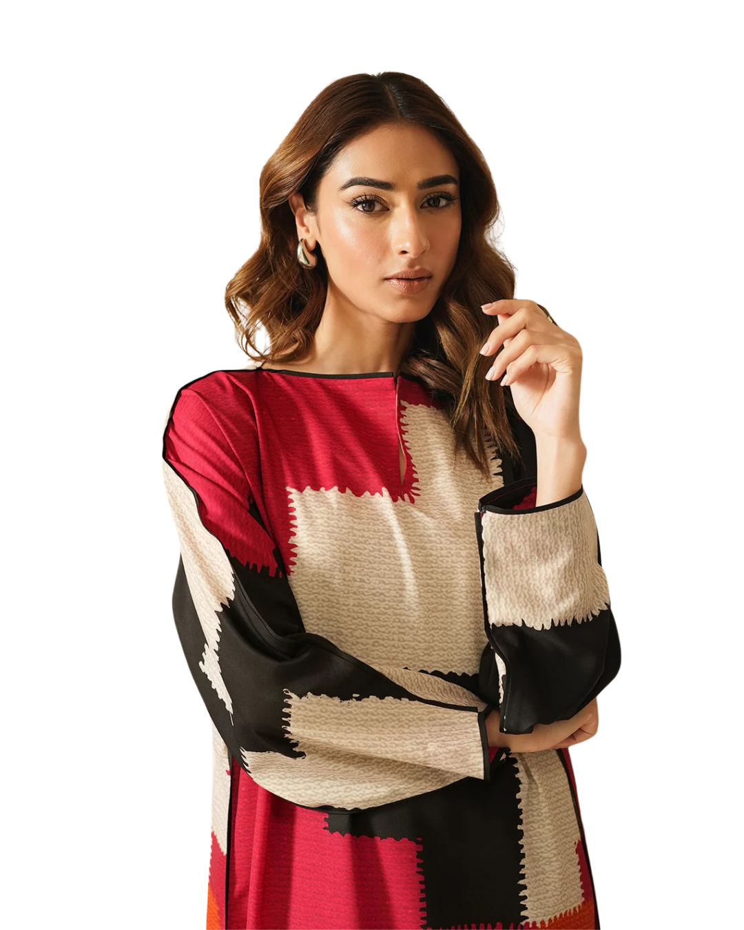 Z19 – Stitched 2 Piece Printed Long Lawn Suit | Zlothes Fashion