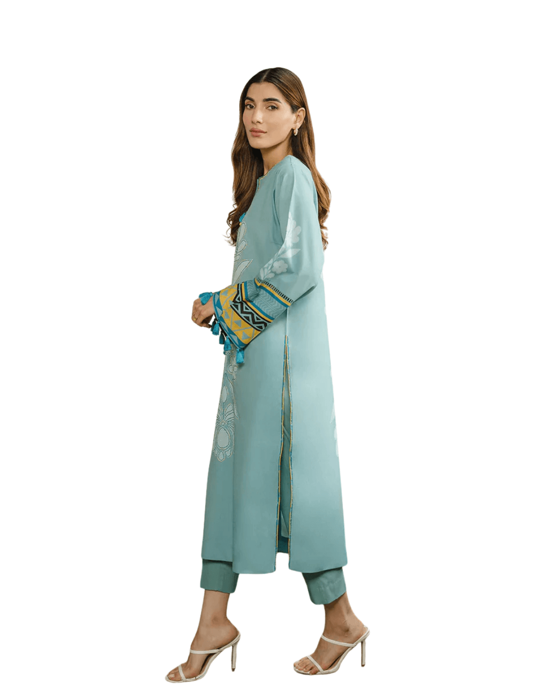 Z27 – Stitched 2 Piece Printed Long Lawn Suit | Zlothes Fashion