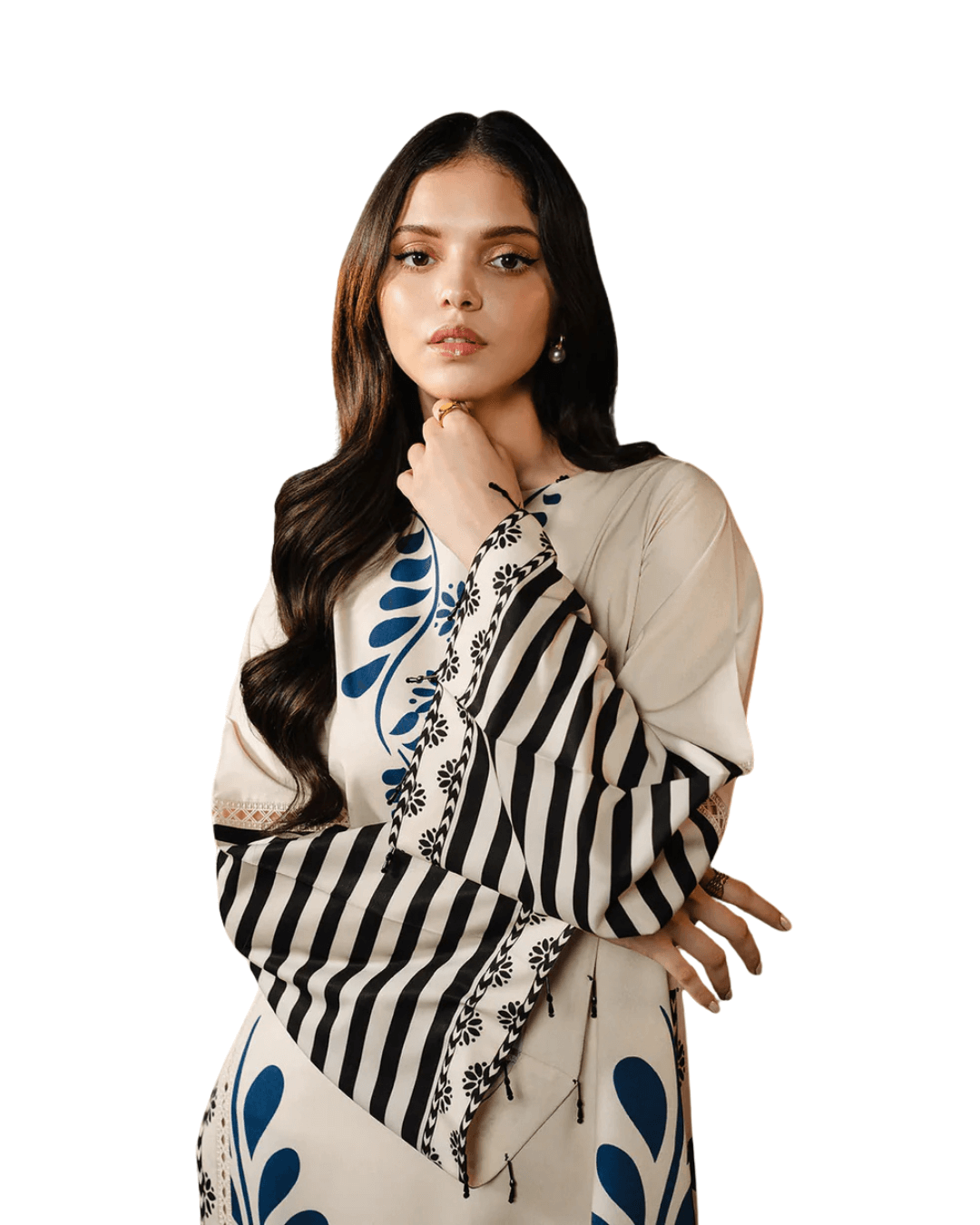 Z28 - Stitched 2 Piece Printed Long Lawn Suit | Zlothes Fashion
