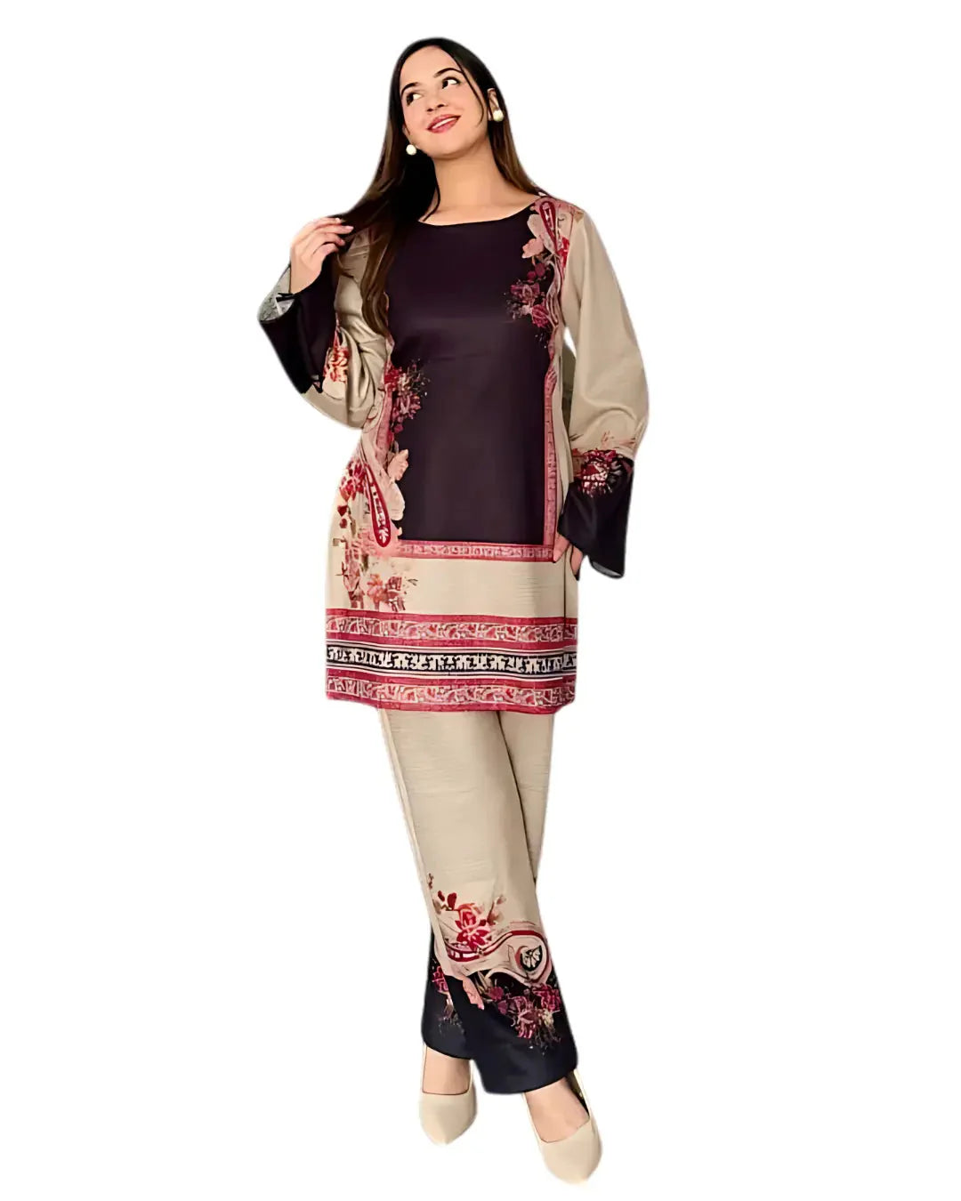 Z07 - Stitched 2 Piece Printed Lawn Co-ord Set