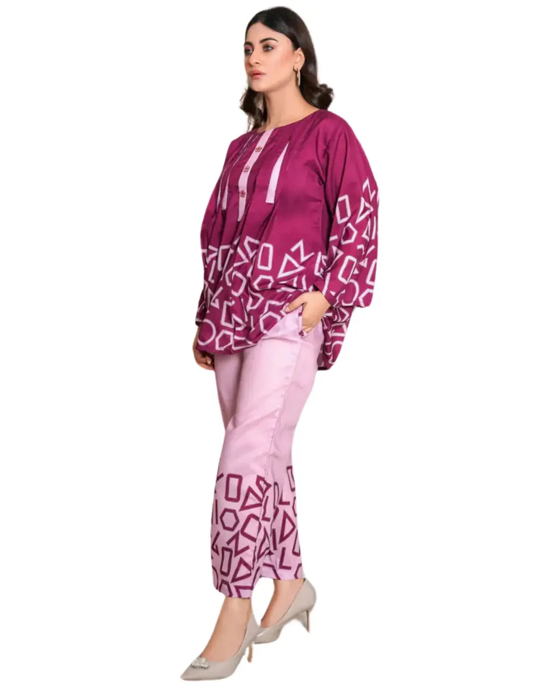 Z11 - Stitched 2 Piece Printed Lawn Co-ord Set