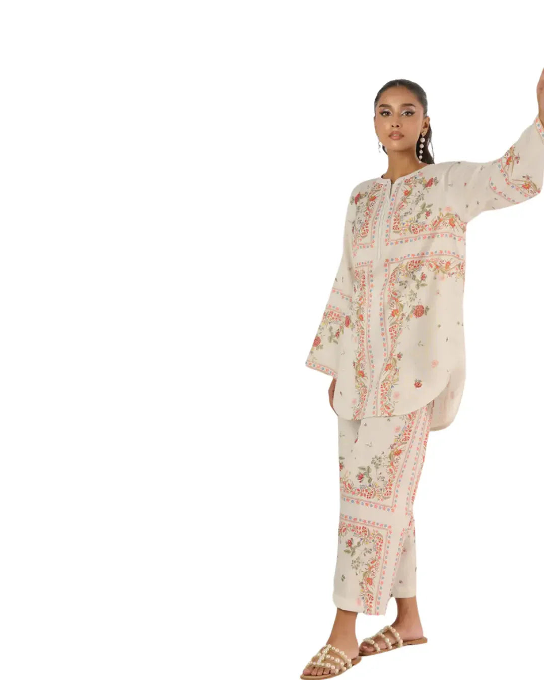 Women's Fashion Printed Lawn Co-ord Set - Z15
