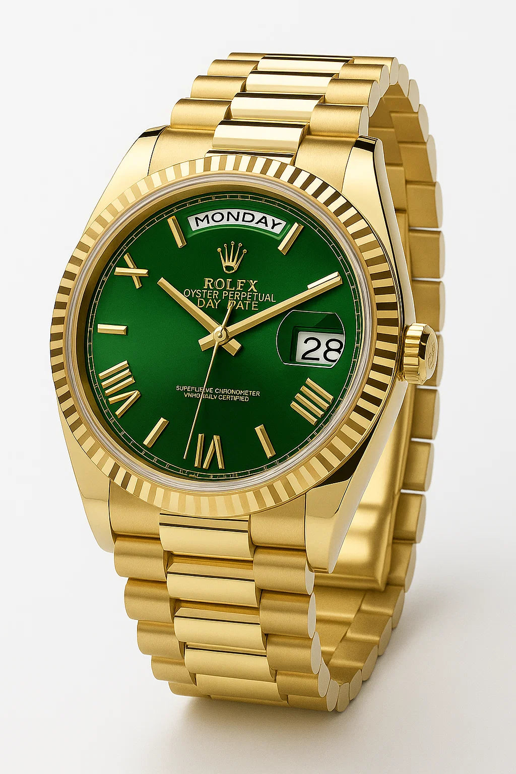 Rolex Day-Date 40  Yellow Gold with Green Dial