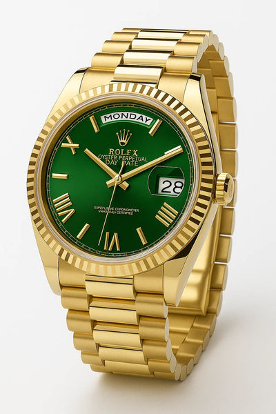 Rolex Day-Date 40  Yellow Gold with Green Dial