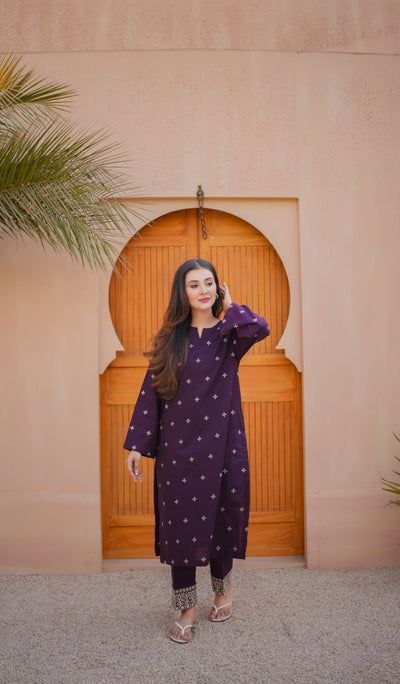 WN FASHION ZAFA LAWN EMB CO-ORD SET