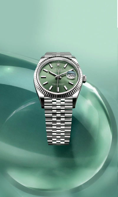 Date-just 41  Green Mint Dial