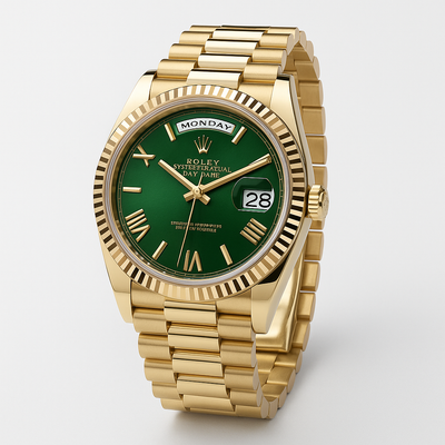 Rolex Day-Date 40  Yellow Gold with Green Dial