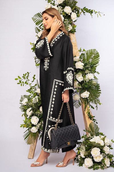 BLACK SPARKLE EMBROIDERY 2PC
