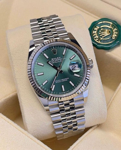 Date-just 41  Green Mint Dial
